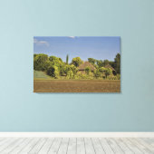 Toile Un champ d'élevage devant des maisons aux toits de (Insitu (Plancher de Bois))