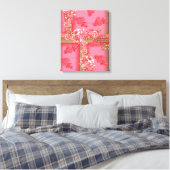 Toile Un charmant motif fleuri dans les tons roses et qu (Insitu(Chambre))