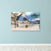 Toile Un chasseur F-6F Hellcat de la Seconde Guerre mond (Insitu (Plancher de Bois))