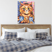 Toile Un chat avec ses chatons par Louis Wain (Insitu(Chambre))