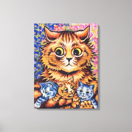 Toile Un chat avec ses chatons par Louis Wain (Recto)