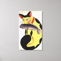 Un chat avec un poisson dans la bouche, du Rudyard