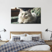 Toile Un chat blanc et moelleux portant une casquette de (Insitu(Chambre))