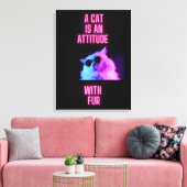 TOILE UN CHAT EST UNE ATTITUDE AVEC L'IMPRIMANTE DE CHAT (Insitu(Salon))