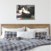 Toile Un chat qui lèche c'est paw (Insitu(Chambre))