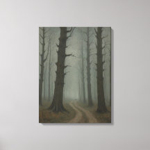 un chemin de terre à travers une forêt vintage