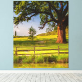 Toile Un Chêne Sous Le Mur Du Soleil (Insitu (Plancher de Bois))