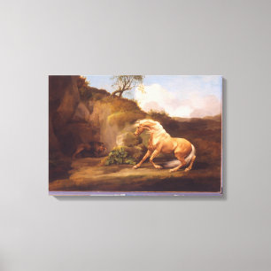 Toile Un cheval effrayé par un lion, c.1790-5 (l'huile