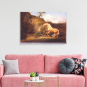 Toile Un cheval effrayé par un lion, vers 1790-5 (huile  (Insitu(Salon))