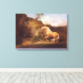 Toile Un cheval effrayé par un lion, vers 1790-5 (huile  (Insitu (Plancher de Bois))