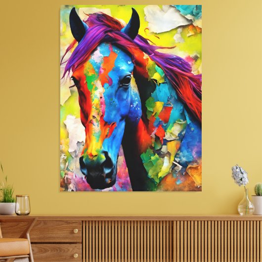Toile Un Cheval Très Coloré (Insitu(Salon))