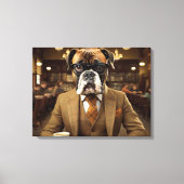 Toile Un chien mignon portant un costume comme un profes (Recto)