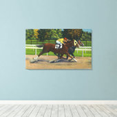 Toile Un clin d'oeil à la piste de course, chevaux (Insitu (Plancher de Bois))