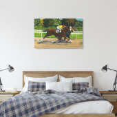 Toile Un clin d'oeil à la piste de course, chevaux (Insitu(Chambre))