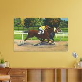 Toile Un clin d'oeil à la piste de course, chevaux (Insitu(Salon))