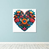Toile Un coeur de fleurs inspiré par l'Ukraine (Insitu (Plancher de Bois))