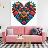 Toile Un coeur de fleurs inspiré par l'Ukraine (Insitu(Salon))