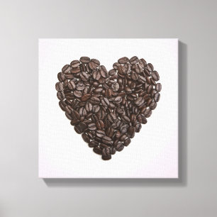 Toile Un coeur fait de grains de café