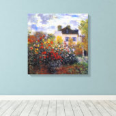 Toile Un coin du jardin avec Dahlias (Insitu (Plancher de Bois))
