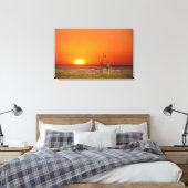 Toile Un couple de Giraffe entre au coucher du soleil, à (Insitu(Chambre))