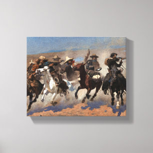 Toile Un Dash pour le Bois par Frederic Remington
