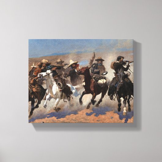 Toile Un Dash pour le Bois par Frederic Remington (Recto)