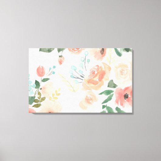 Toile Un délice florissant | Pastel Peach (Recto)