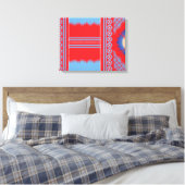 Toile un design d'un motif rouge et bleu (Insitu(Chambre))