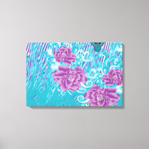 Toile Un design textile dynamique avec violet et turq