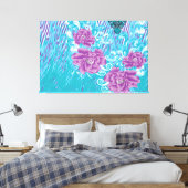 Toile Un design textile dynamique avec violet et turq (Insitu(Chambre))