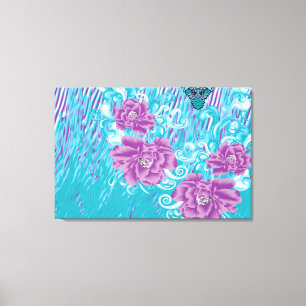 Toile Un design textile dynamique avec violet et turq
