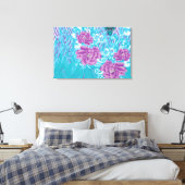 Toile Un design textile dynamique avec violet et turq (Insitu(Chambre))