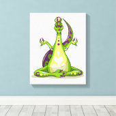 Toile Un Dinosaure Iguanodon Qui Fait Du Yoga. (Insitu (Plancher de Bois))