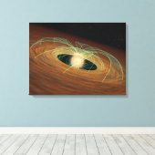 Toile Un disque poussiéreux formant une planète en orbit (Insitu (Plancher de Bois))