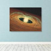 Toile Un disque poussiéreux formant une planète en orbit (Insitu (Plancher de Bois))