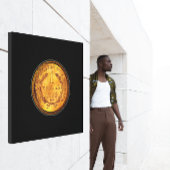 Toile Un dollar d'or 1853 pièce Arrière - plan noir