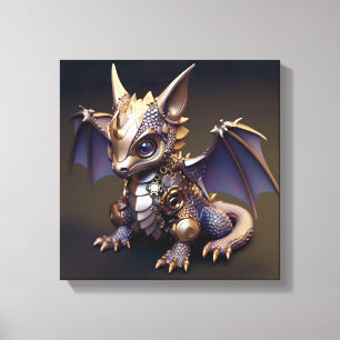 Toile Un Dragon Bébé En Métal Délicat