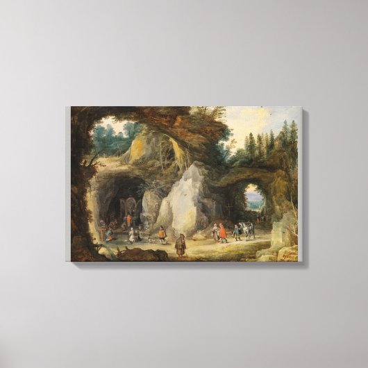 Toile Un ermite devant une grotte par Jan Brueghel l'Eld (Recto)