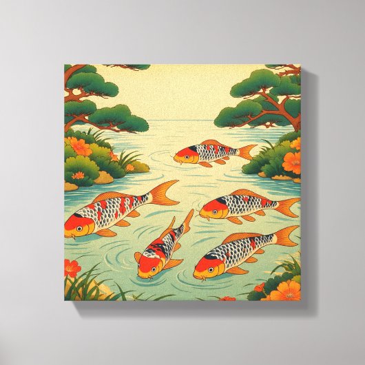 Toile Un étang vibrant Ukiyo-e (Recto)