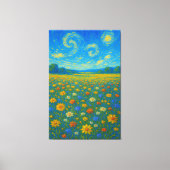 Toile Un Fleur sauvage lunaire sous un ciel torride (Recto)