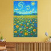 Toile Un Fleur sauvage lunaire sous un ciel torride (Insitu(Salon))