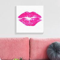 Un grand baiser lèvres roses Moderne Wall Art Vers