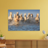 Toile Un Groupe De Chevaux Blancs En Camargue (Insitu(Salon))