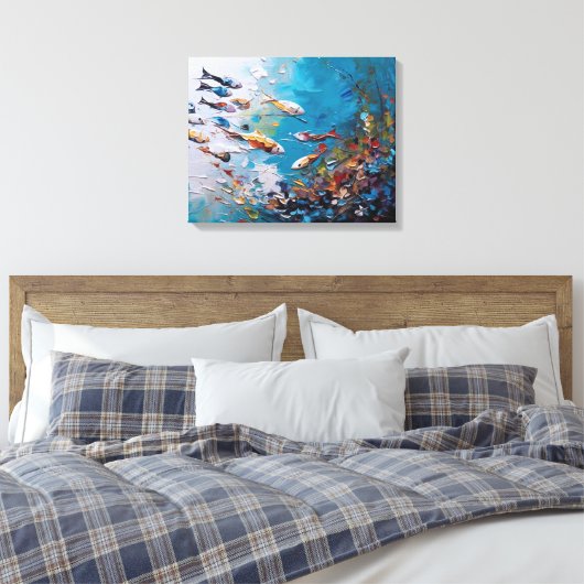 Toile un groupe de poissons nageant dans l'océan (Insitu(Chambre))