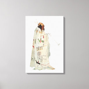 Toile Un guerrier indien avec portrait de tuyau par Karl