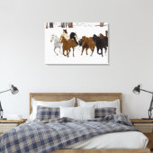 Toile Un hiver pittoresque de chevaux en course (Insitu(Chambre))