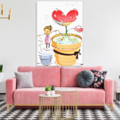 Toile Un homme arrose un plante en pots (Insitu(Salon))