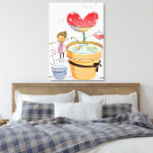 Toile Un homme arrose un plante en pots (Insitu(Chambre))