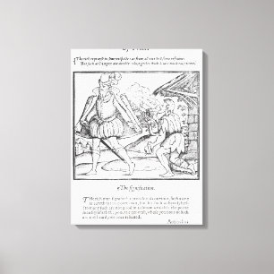 Toile Un homme riche pourrit un mendiant dallé