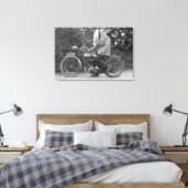Toile Un homme sur la vieille B.S.A. Moto (Insitu(Chambre))